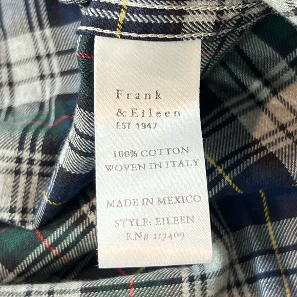 Frank & Eileen Women's Plaid Button Down Shirt - Blue and Green - Picture 4 of 5